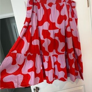 Orange and Pink Patterned Women's Skirt